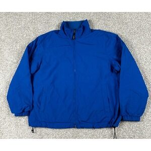 Vintage LL Bean Jacket Womens XL‎ Blue Reversible Fleece Lined Bomber Coat 90s